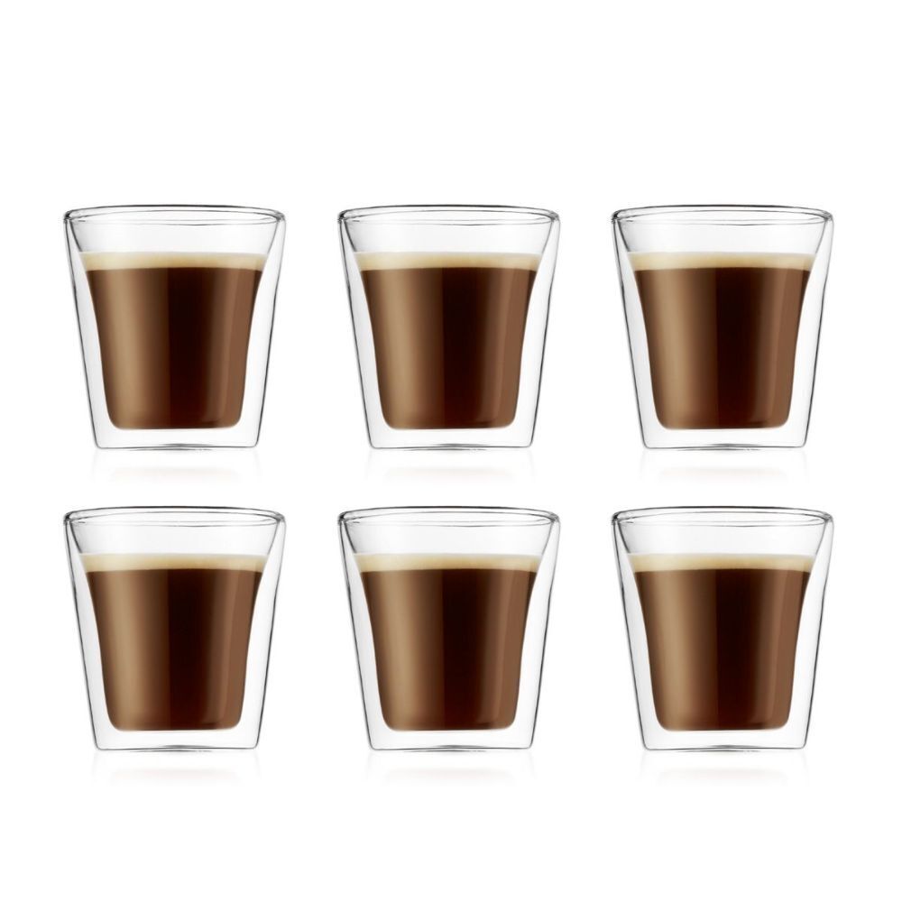 Bodum 10108-10-12 Canteen Double Wall, Small 0.1L - 6pc Glass Set Clear