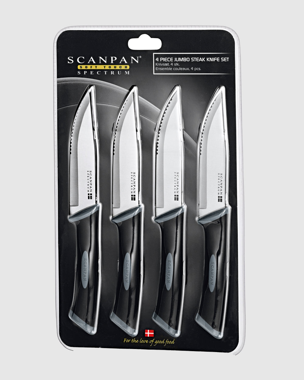 Scanpan 18838 Jumbo Steak Knife 4pc Set Black