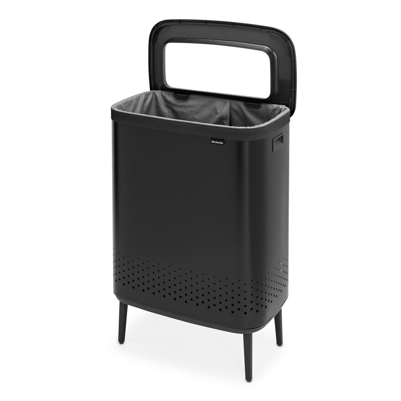 Brabantia Bo Dual 45 Litre Compartments Laundry Bin - Matte Black