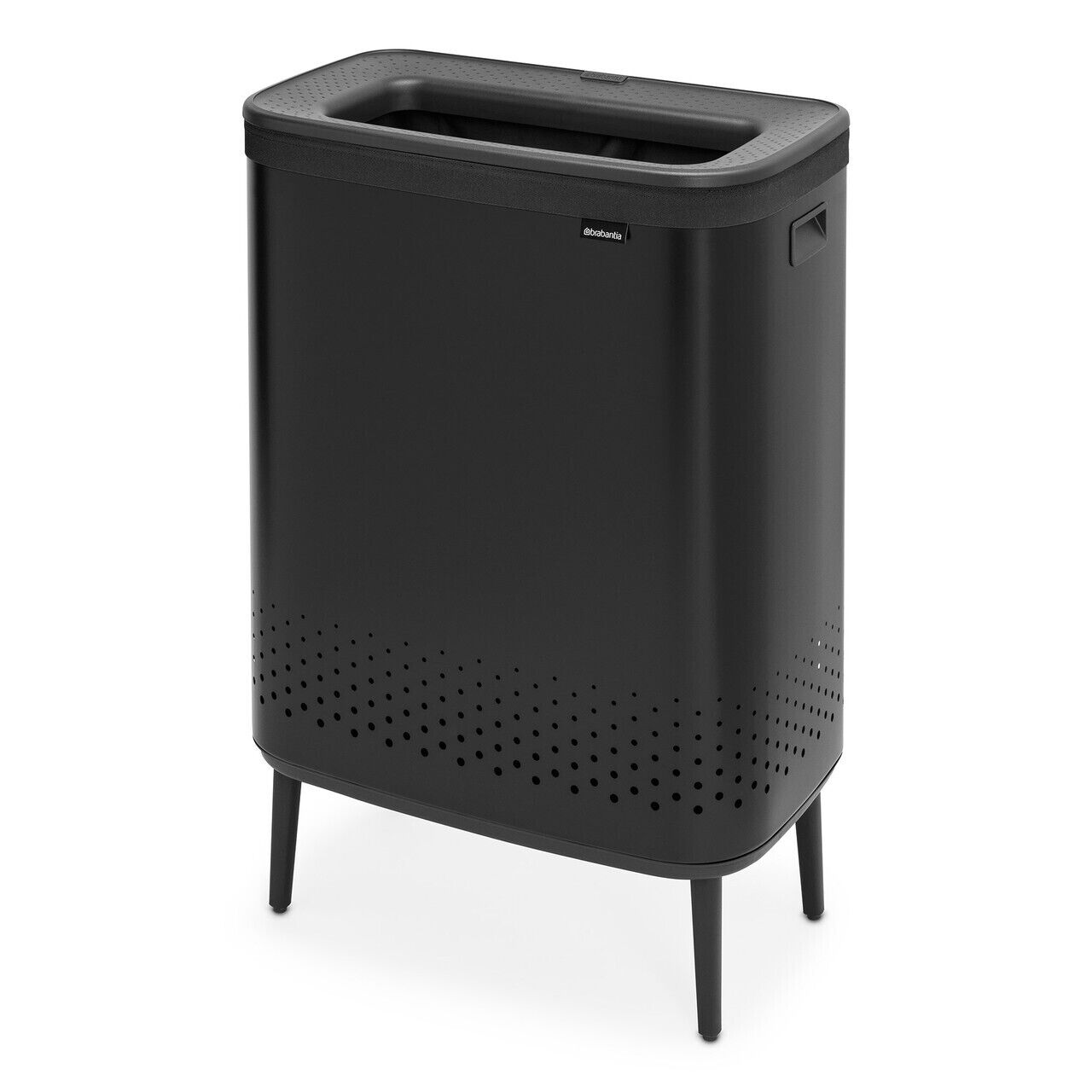 Brabantia Bo Dual 45 Litre Compartments Laundry Bin - Matte Black