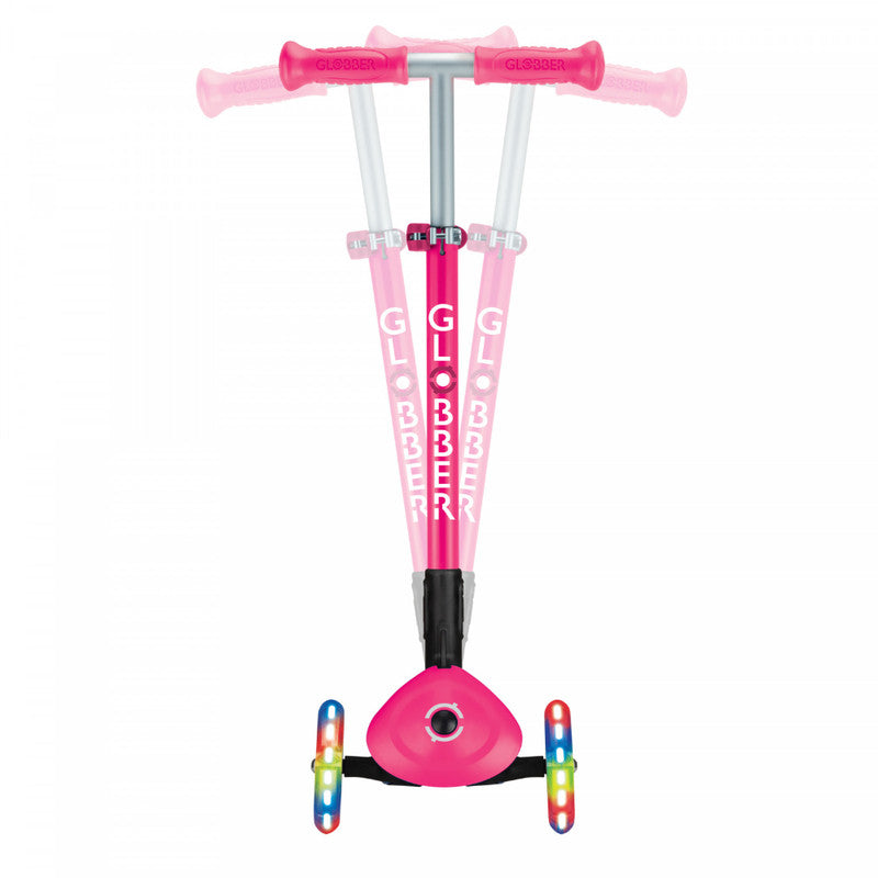 Globber Primo Foldable Lights with Anodized T-bar - Deep Pink