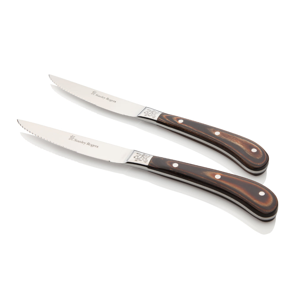 Stanley Rogers Pistol Grip Brown Steak Knives - Set of 4