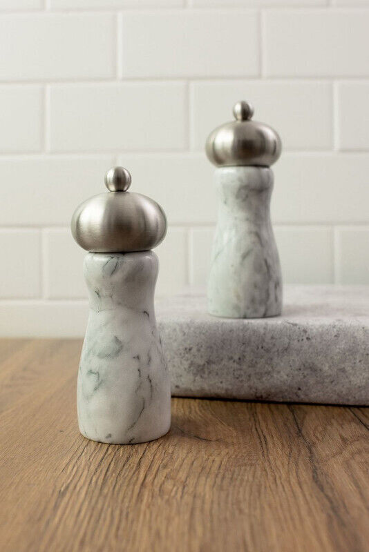 Swissmar 7588081 Arctic White Marble Salt & Pepper Mills White Marble