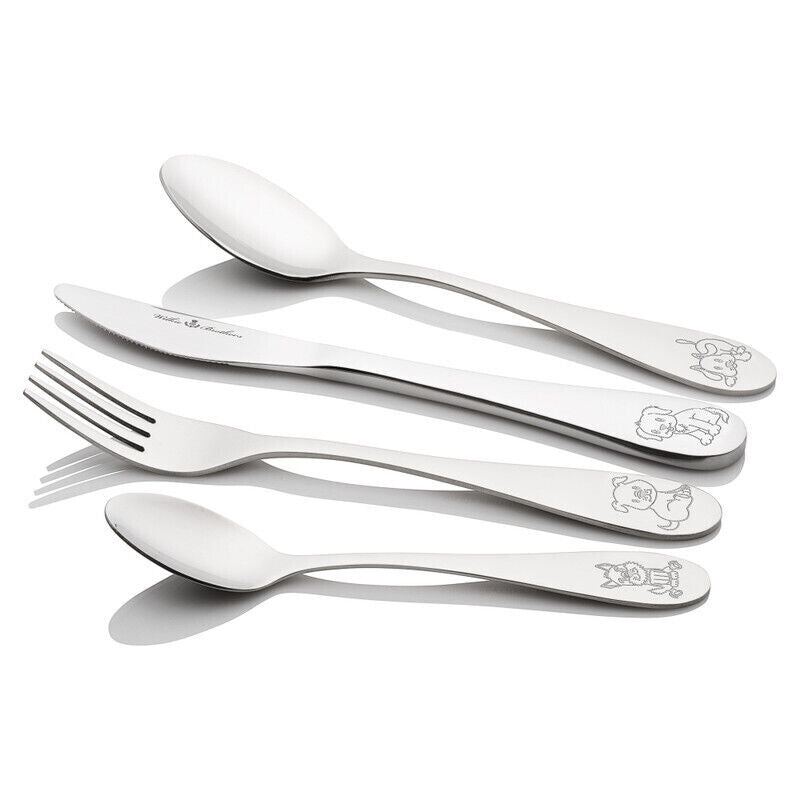 Wilkie Brothers 4 Piece Children's Cutlery Set - Puppy Collection