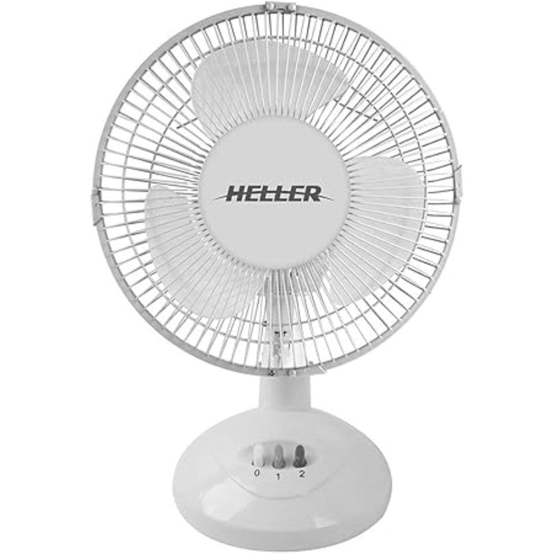 Heller 23cm Desk Fan- 2-Speed, Oscillation/Tilt Adjustment - HHDF23S
