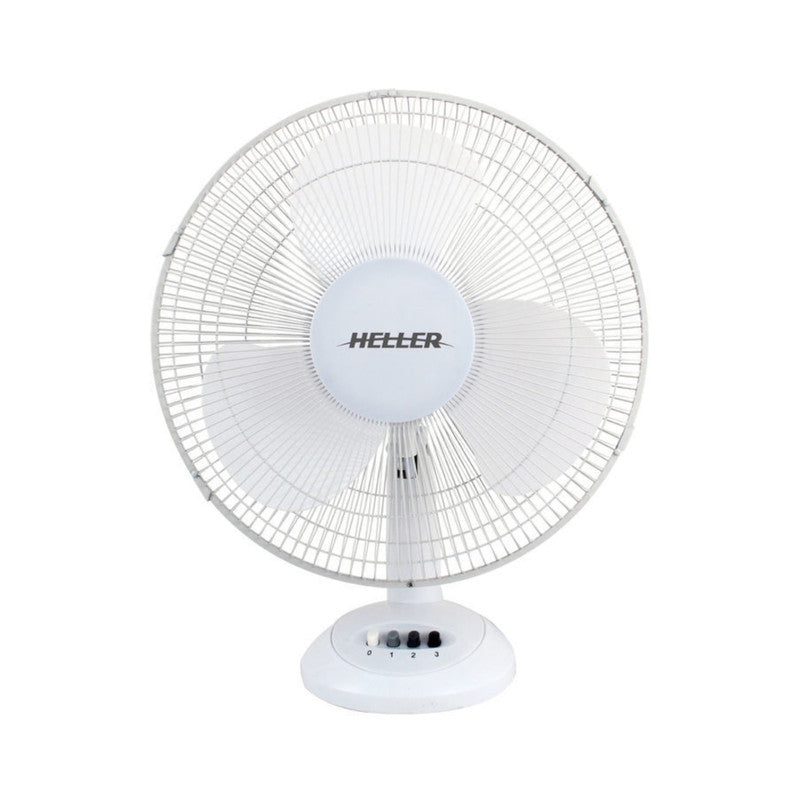 Heller 40cm Desk Fan-White 3-Speed, Oscillation/Tilt Adjustment - HHDF40S