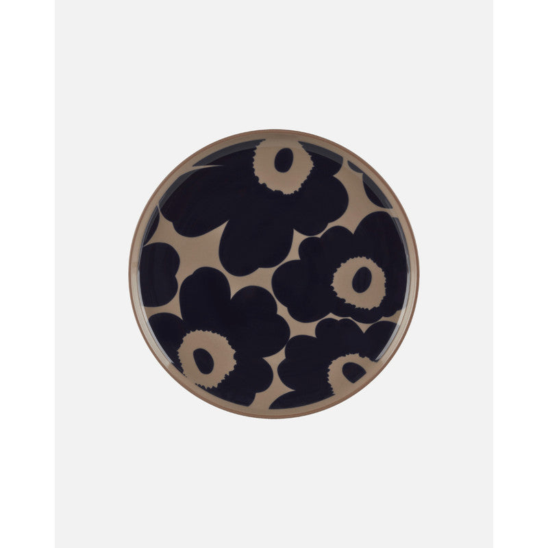 Marimekko Oiva/Unikko Brown 4 Piece Plate Set