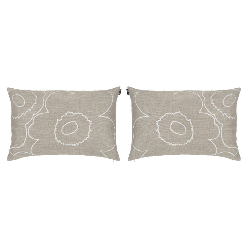 Marimekko Piirto/Unikko Cushion Cover 2 Piece Set - Sand/White