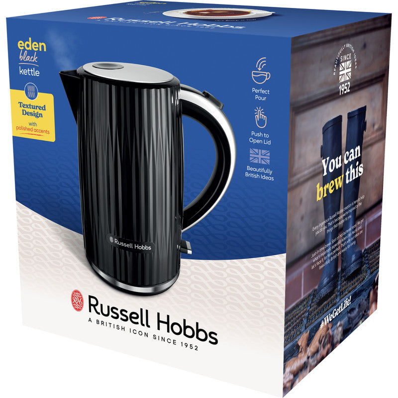 Russell Hobbs Eden 1.7L Kettle & 2 Slice Toaster - Black