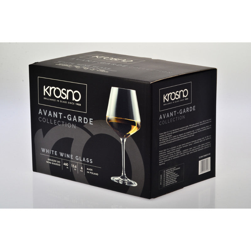 Krosno Avant-Garde Wine Glass 460ml Set of 6 - Clear