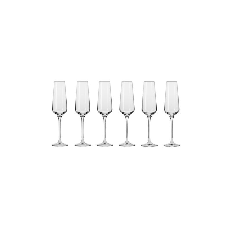 Krosno Avant-Garde Champagne Flute 180ml Set of 6 - Clear