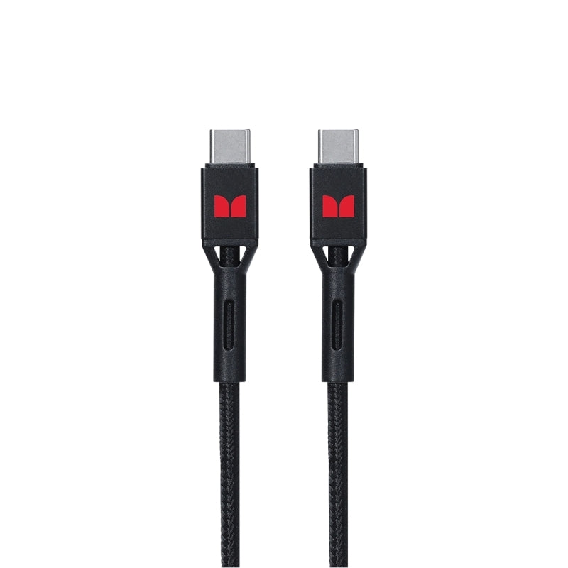 Monster USB-C to USB-C Braided Cable - Black 1.2m