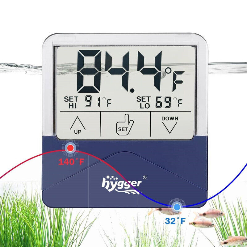 Hygger External Aquarium Thermometer L - White/Blue
