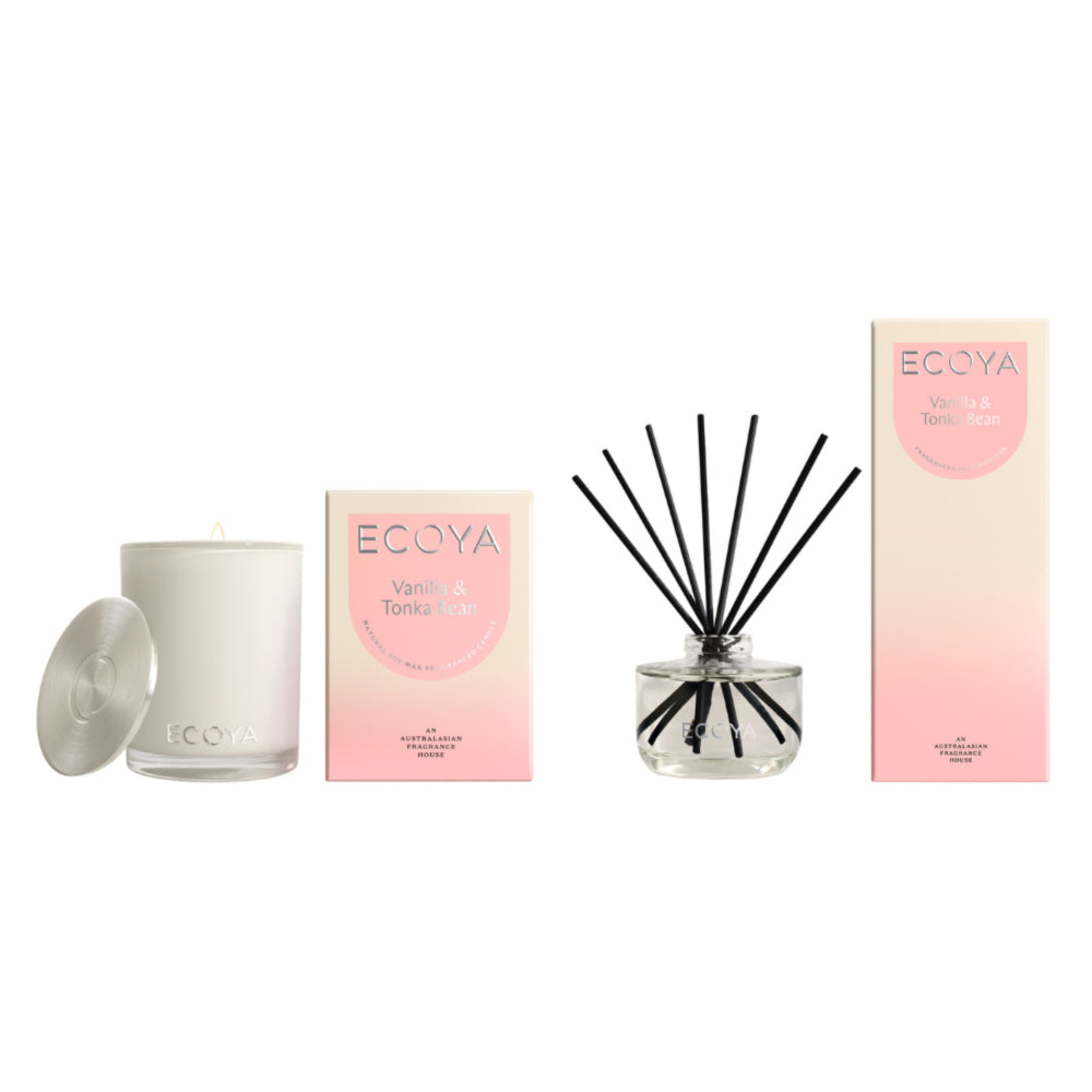 Ecoya Vanilla & Tonka Bean Candle and Diffuser Set-MARE2313