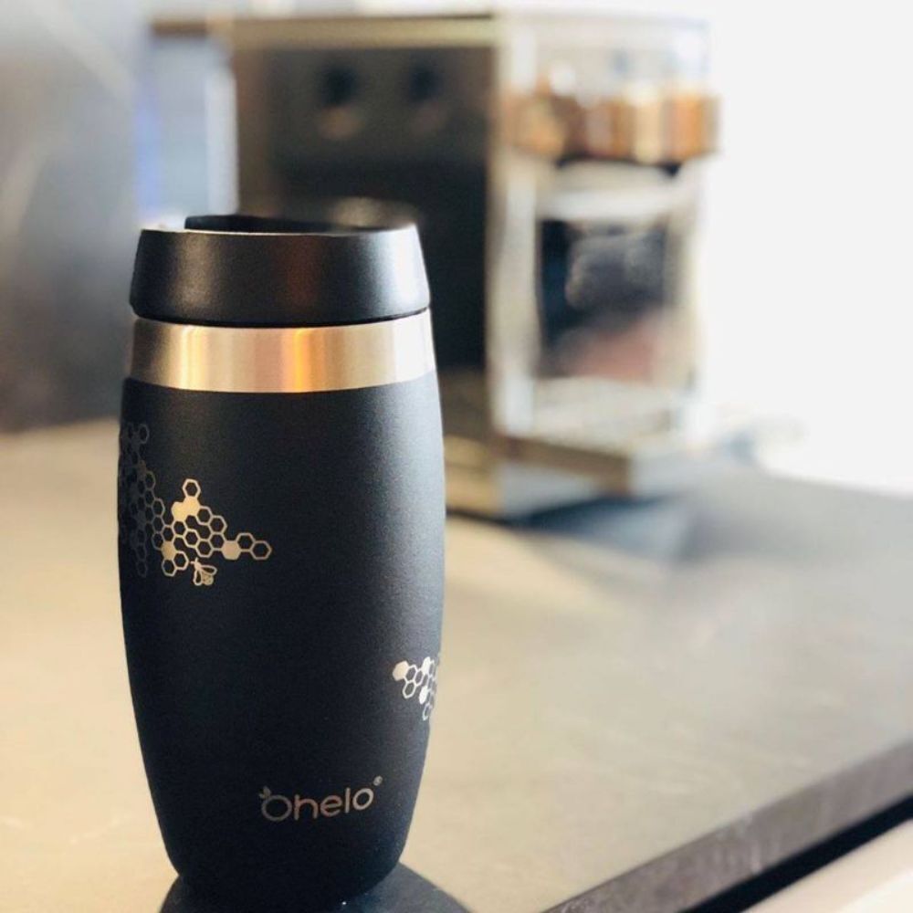 O'Helo 400ml To-Go Tumbler With Etched Bees - Black