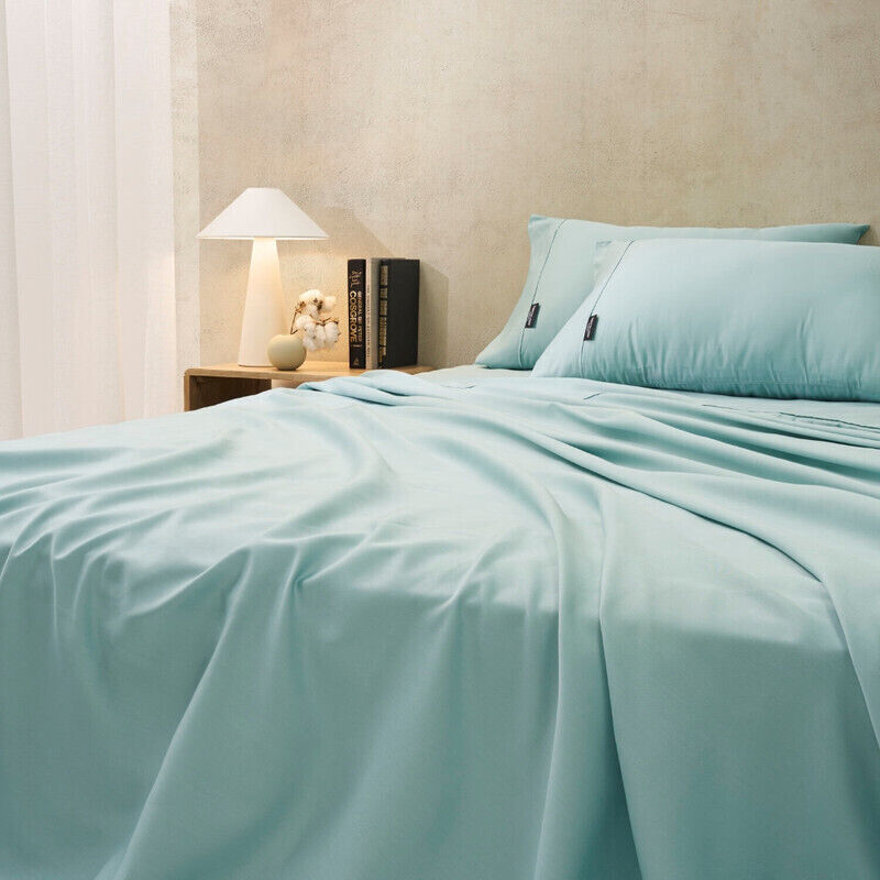 Sheraton 1000 TC Cotton Rich King Sheet Set - Aqua Foam