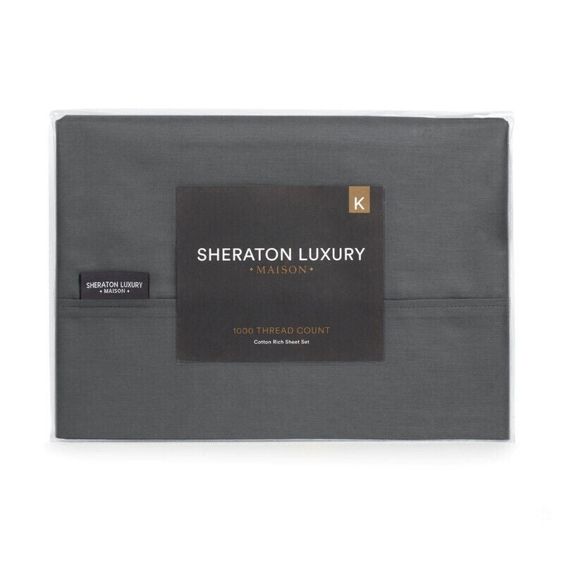 Sheraton 1000 TC Cotton Rich Queen Sheet Set - Black