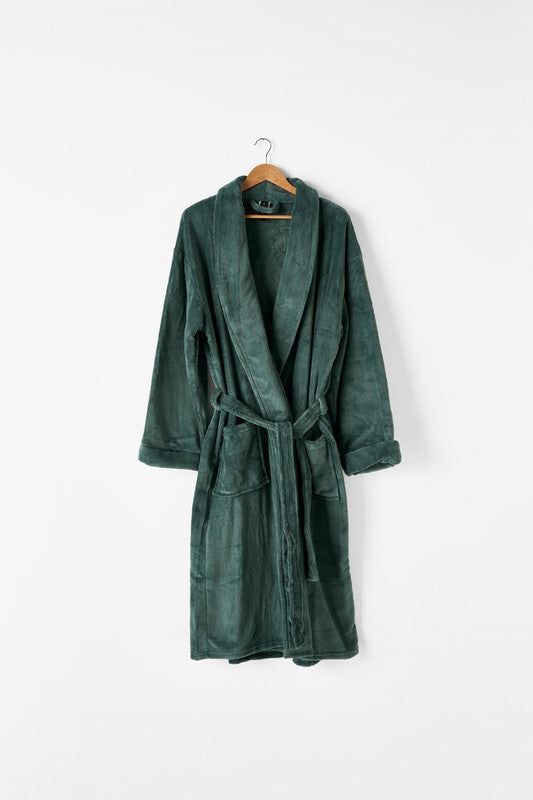 Linen House Plush Robe - Green