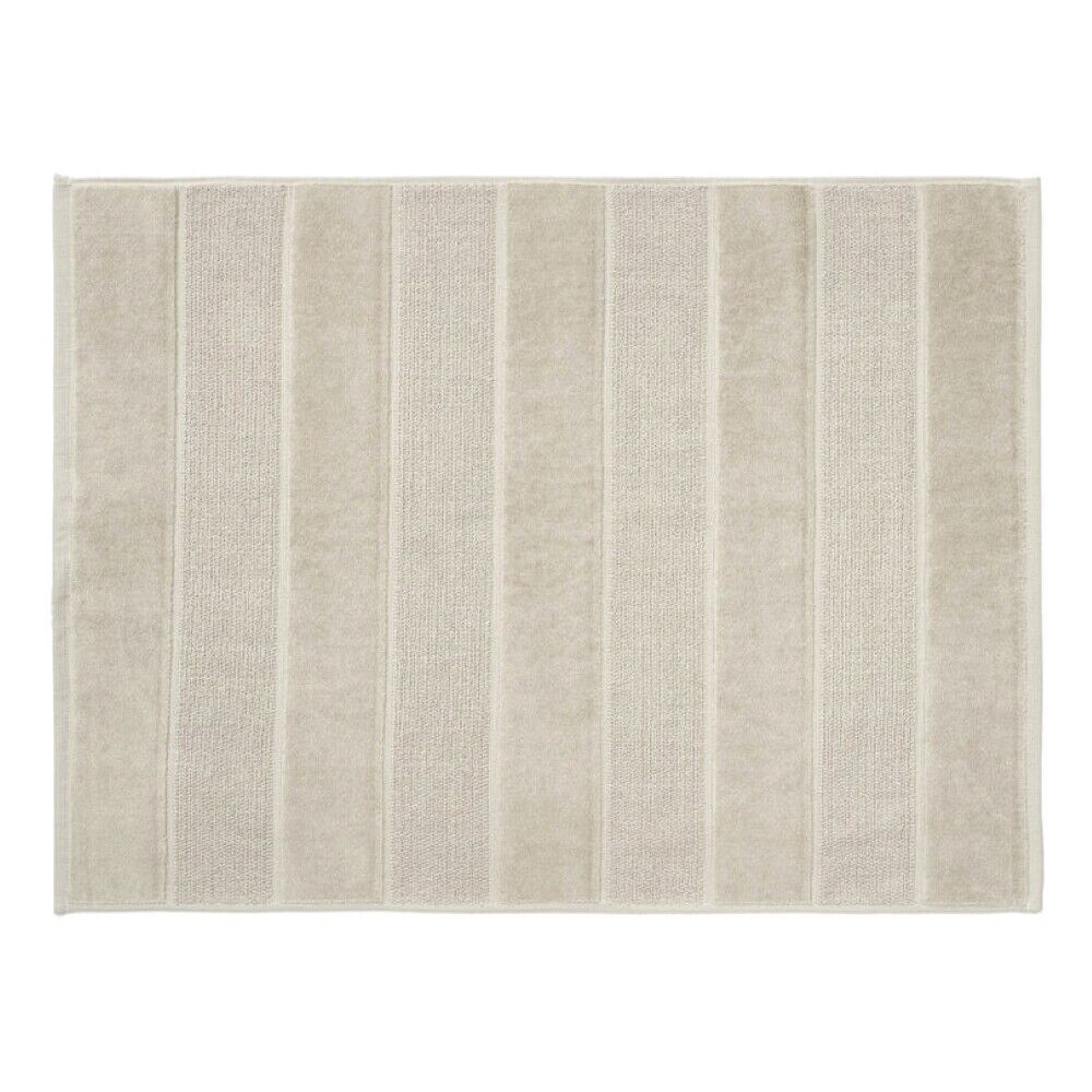 Linen House Bath Mat Velour Stripe 60x80cm - Moonbeam