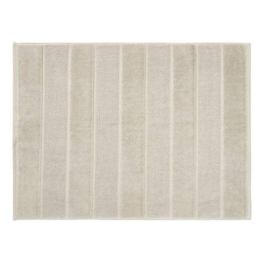 Linen House Bath Mat Velour Stripe 60x80cm - Moonbeam