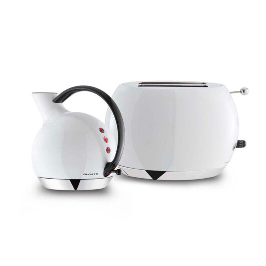 Bugatti Romeo Toaster and Giulietta Kettle Set - White