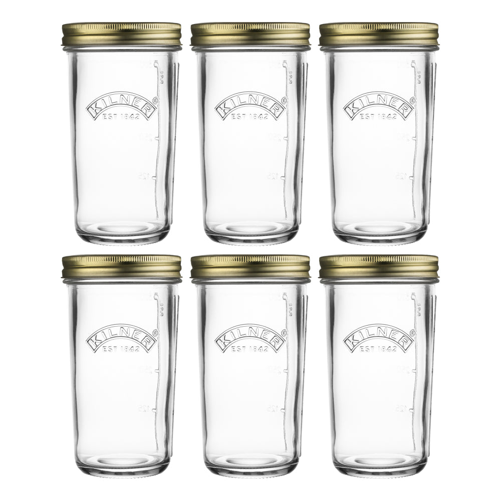 Kilner Wide Mouth Preserve Jar Set 6-Pieces, 500 ml