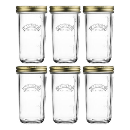 Kilner Wide Mouth Preserve Jar Set 6-Pieces, 500 ml