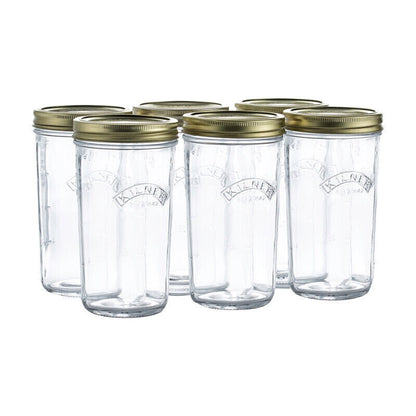 Kilner Wide Mouth Preserve Jar Set 6-Pieces, 500 ml