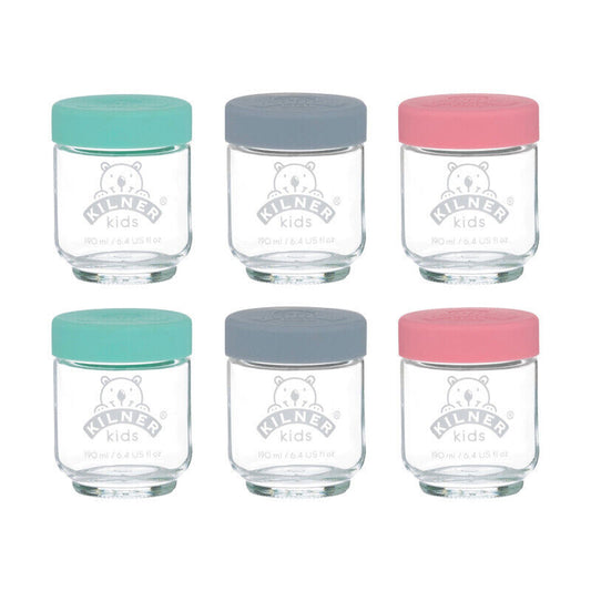 Kilner 190ml Kids Jar - Set of 6 - Multi colour