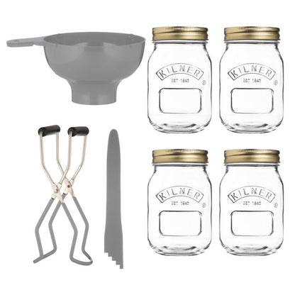 Kilner Preserving 8 Piece Starter Set - Clear