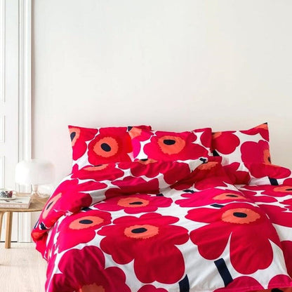 Marimekko Unikko Queen Duvet Set - Red