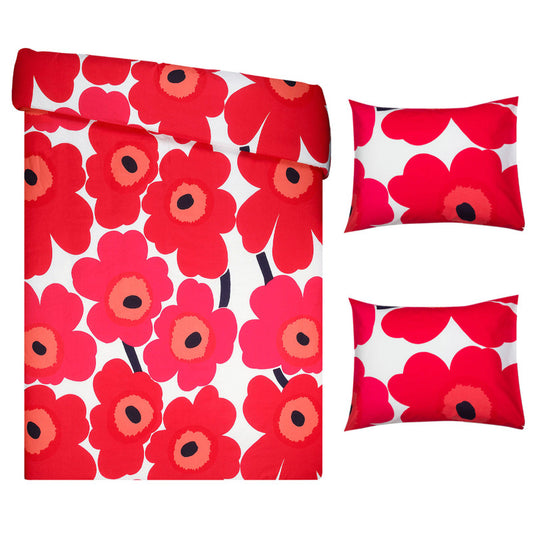 Marimekko Unikko Queen Duvet Set - Red