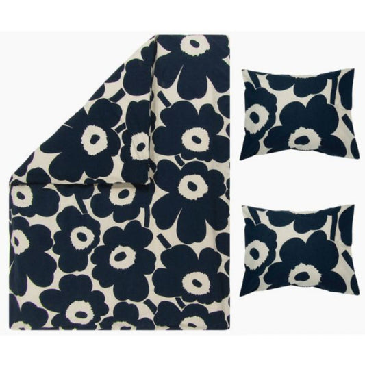 Marimekko Unikko Queen Duvet Set - Navy