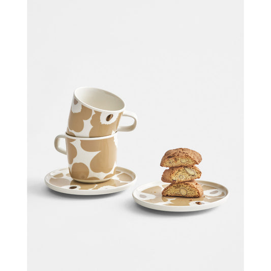 Marimekko Oiva/Unikko Cup and Plate 4 Piece Set