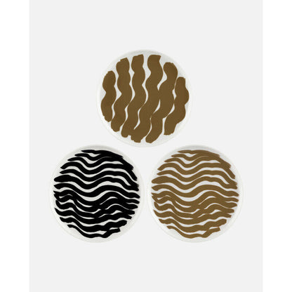 Marimekko Oiva/Hyraily 3 Piece Plate Set - White/Sand