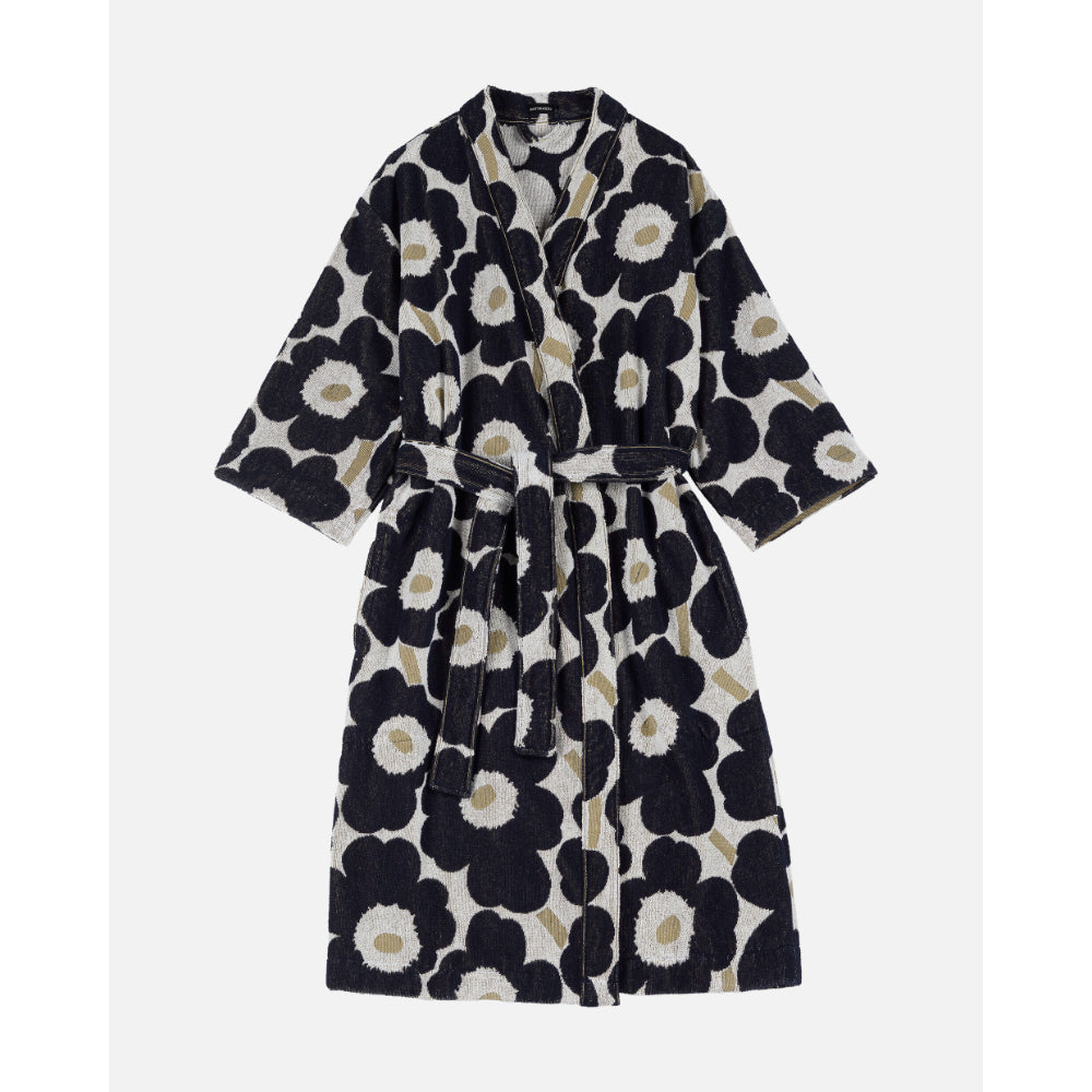 Marimekko Unikko Blue/Beige Bathrobe Size L
