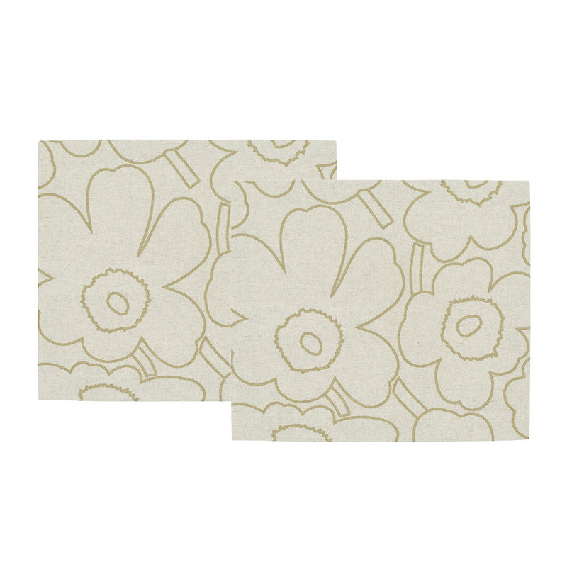 Marimekko Pieni/Piirto/Unikko Gold Fabric Placemat - Set of 2