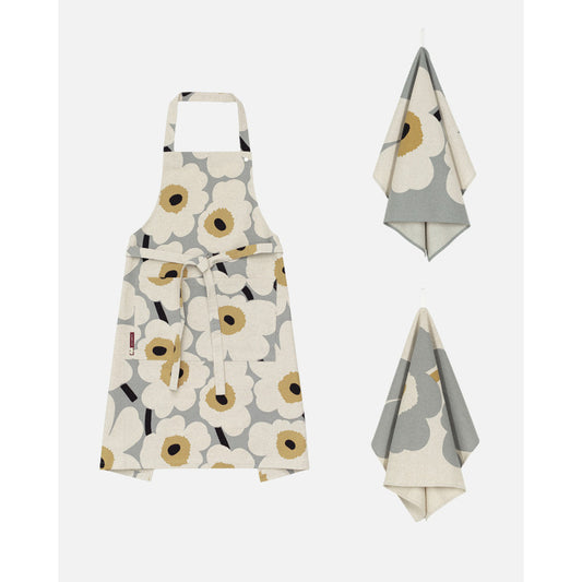 Marimekko Unikko Anniversary Kitchen Textile Set - Grey