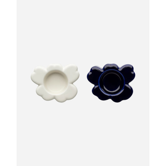 Marimekko Unikko Tealight Holders Set of 2 - Cobalt/White