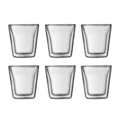 Bodum 10108-10-12  Canteen Double Wall, Small 0.1L - 6pc Glass Set Clear