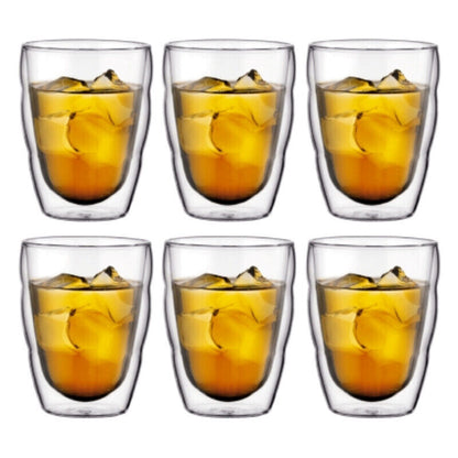 Bodum Pilatus Double Wall 250ml Small Glass 6 Piece Set