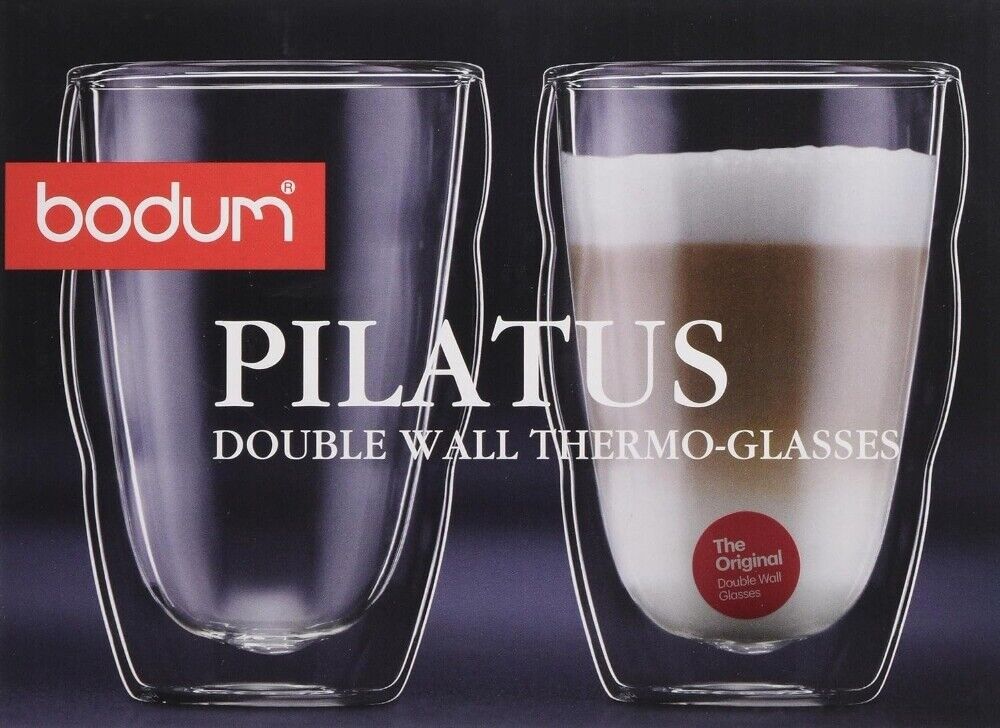 Bodum Pilatus Double Wall 350ml Medium Glass 2 Piece Set