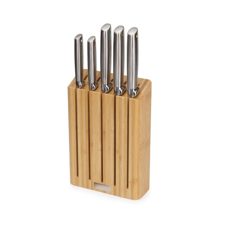 Joseph Joseph Elevate Steel 5 Piece Knife Block - Bamboo