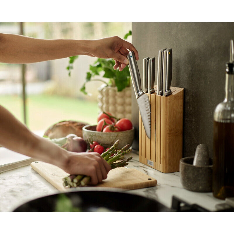 Joseph Joseph Elevate Steel 5 Piece Knife Block - Bamboo