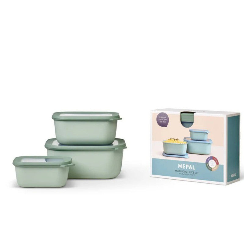 Mepal Cirqula Rectangular 3 Piece Set - Nordic Sage