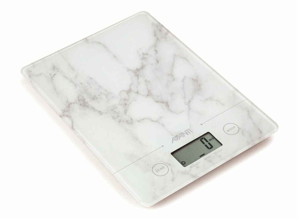 Avanti Compact Digital Kitchen Scale - White Marble