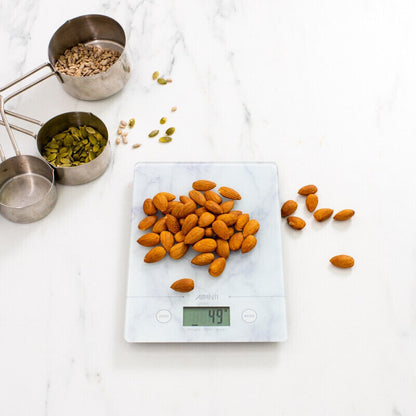 Avanti Compact Digital Kitchen Scale - White Marble