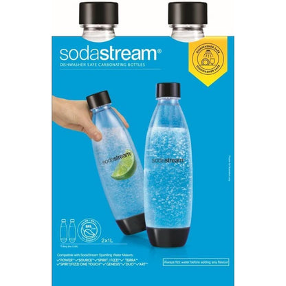 SodaStream Fuse 1L Twin Pack Bottles - Black