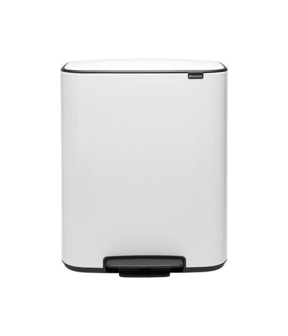 Brabantia Bo Dual 30 Litre Compartment Pedal Bin - White