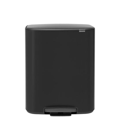 Brabantia Bo Dual 30 Litre Compartment Pedal Bin - Matte Black